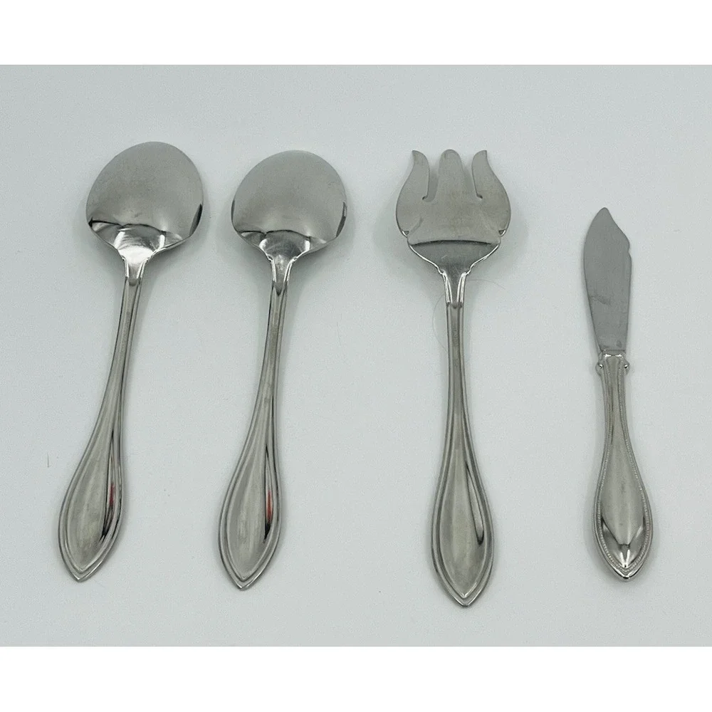 Oneida American Harmony Serving Set Stainless Flatware Spoons Fork Butter Knife